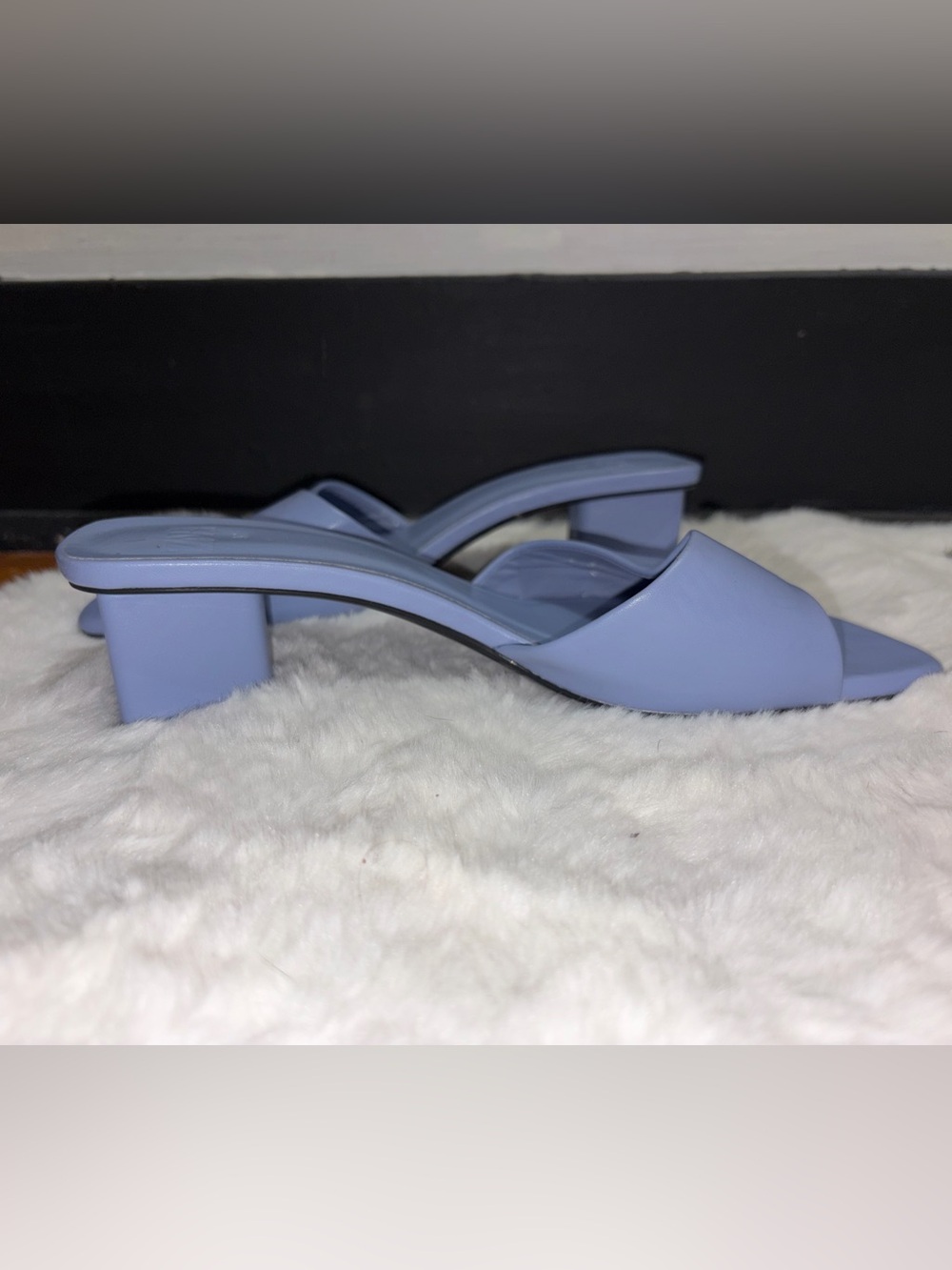 Zara Lavender Blue Open-Toe Slide Mules